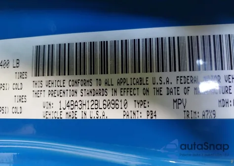 2011 Jeep Wrangler Unlimited Sport из США, поврежденный, VIN 1J4BA3H12BL609610